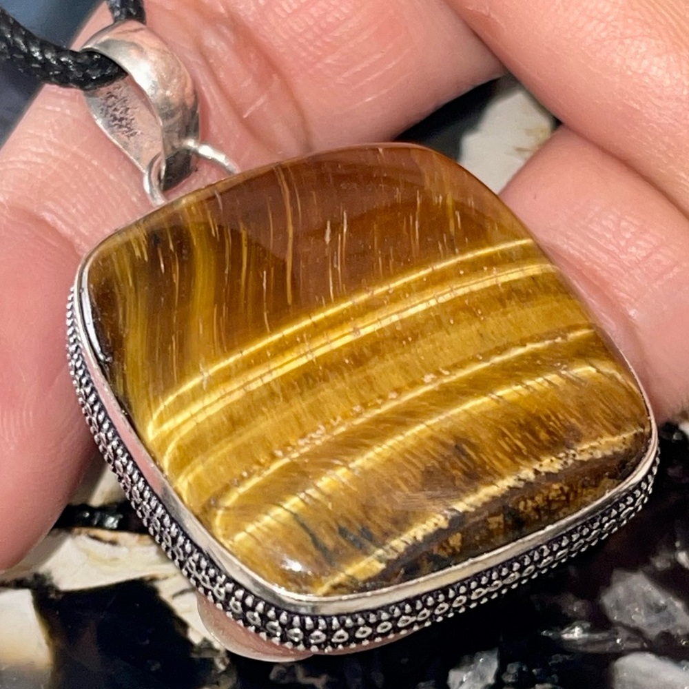 Chatoyant Tiger Eye Pendant 1 7/8”